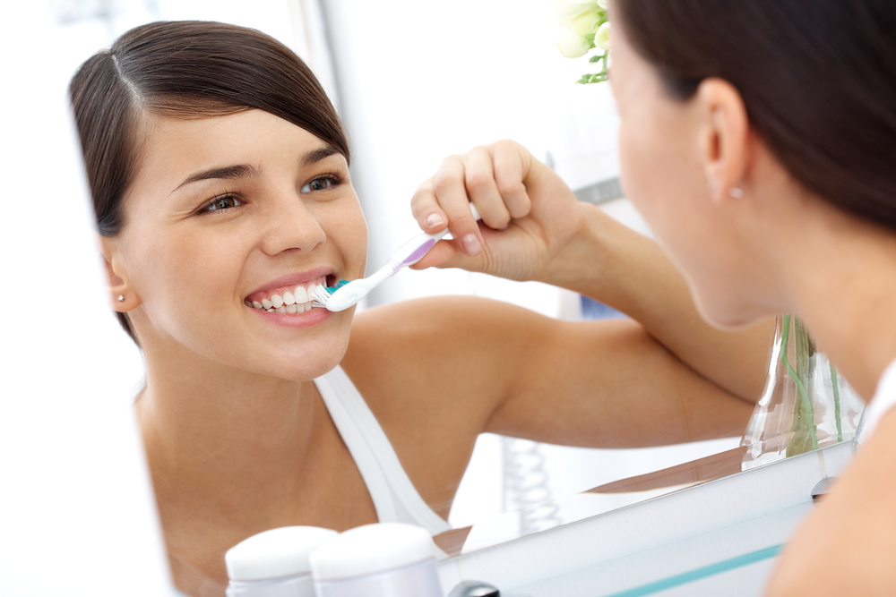 brushing and cleaning teeth